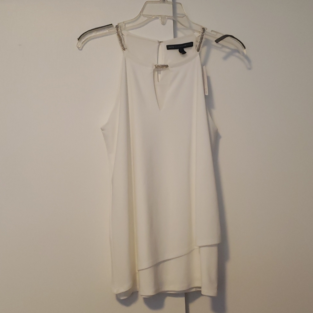 WHBM White Halter Top
